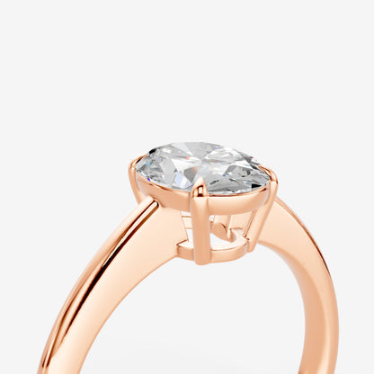 Classic Oval Solitaire Ring in 18K Rose Gold