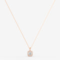 Halo Cushion Solitaire Pendant in 18K Rose Gold