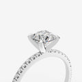 Round Solitaire Diamond Band Ring in 18K White Gold