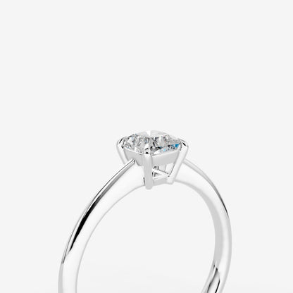 Classic Cushion Solitaire Ring in 18K White Gold