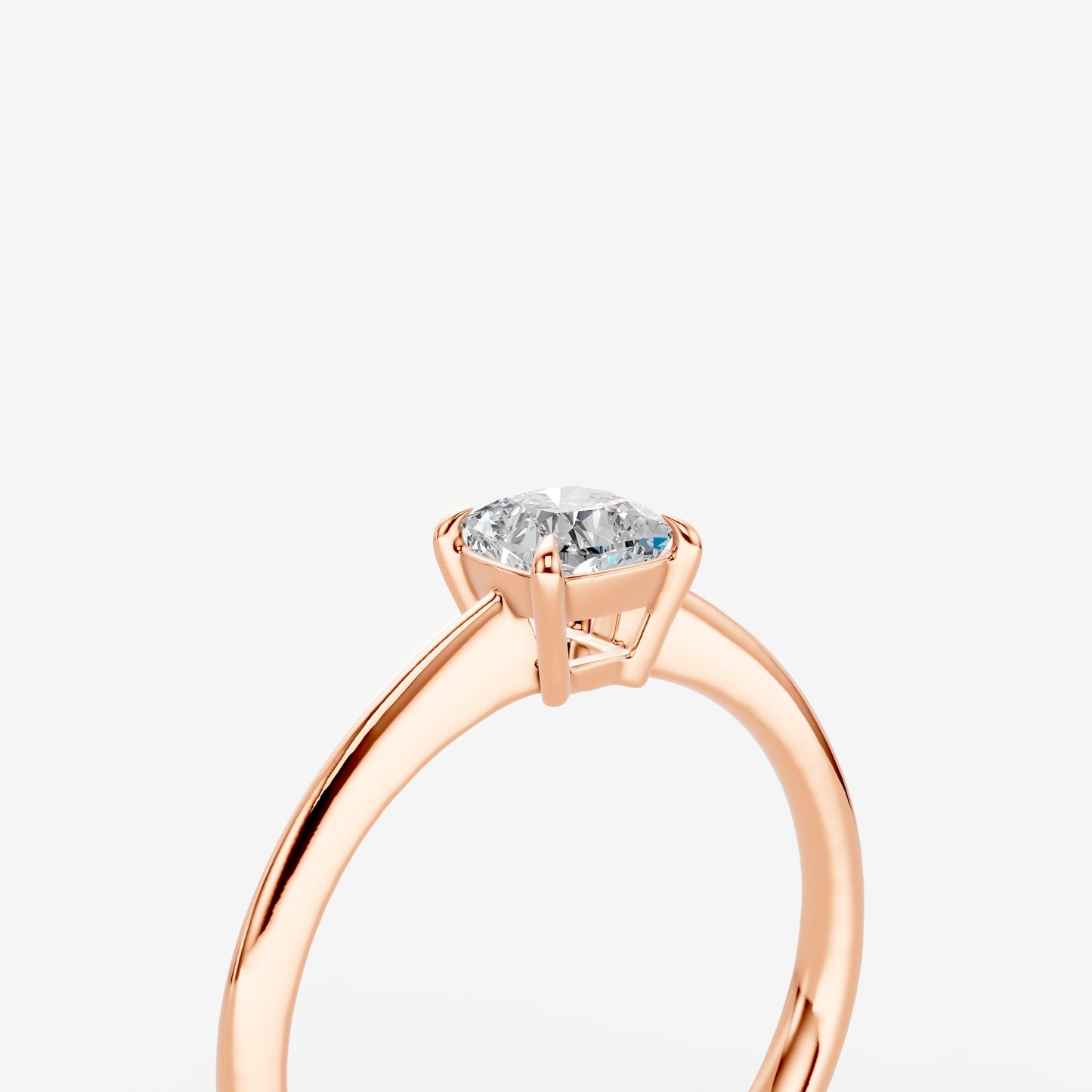 Classic Cushion Solitaire Ring in 18K Rose Gold
