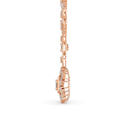 Red Carpet Rose Gold Diamond Sunburst Necklace
