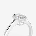 Classic Oval Solitaire Ring in 18K White Gold