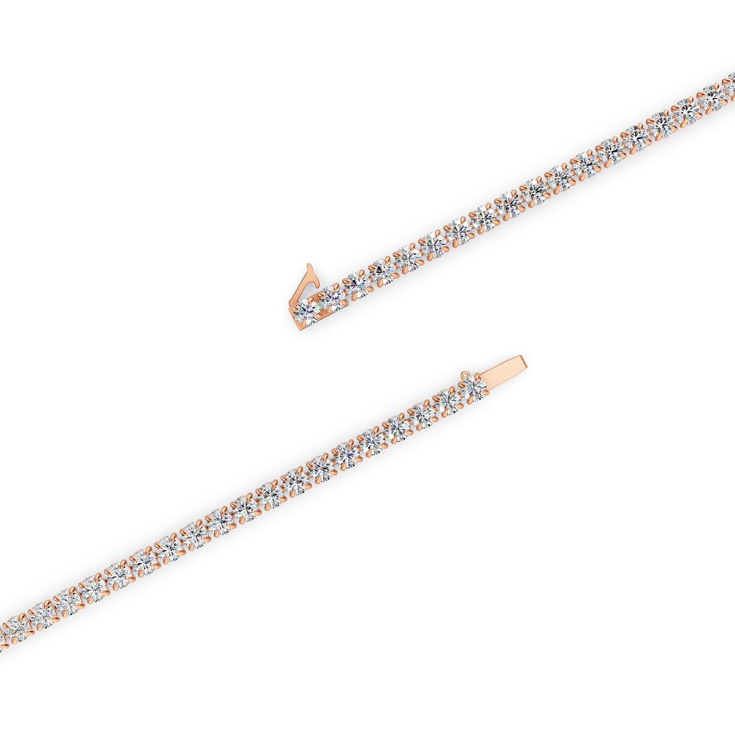 Classic 20 Carat Tennis Bracelet in 18K Rose Gold