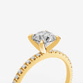 Round Solitaire Diamond Band Ring in 18K Yellow Gold