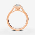 Halo Cushion Solitaire Ring in 18K Rose Gold