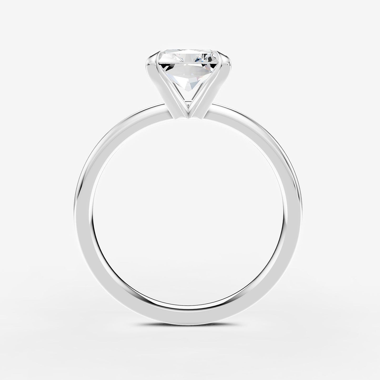 Classic Radiant Solitaire Ring in 18K White Gold
