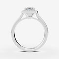 Halo Cushion Solitaire Ring in 18K White Gold
