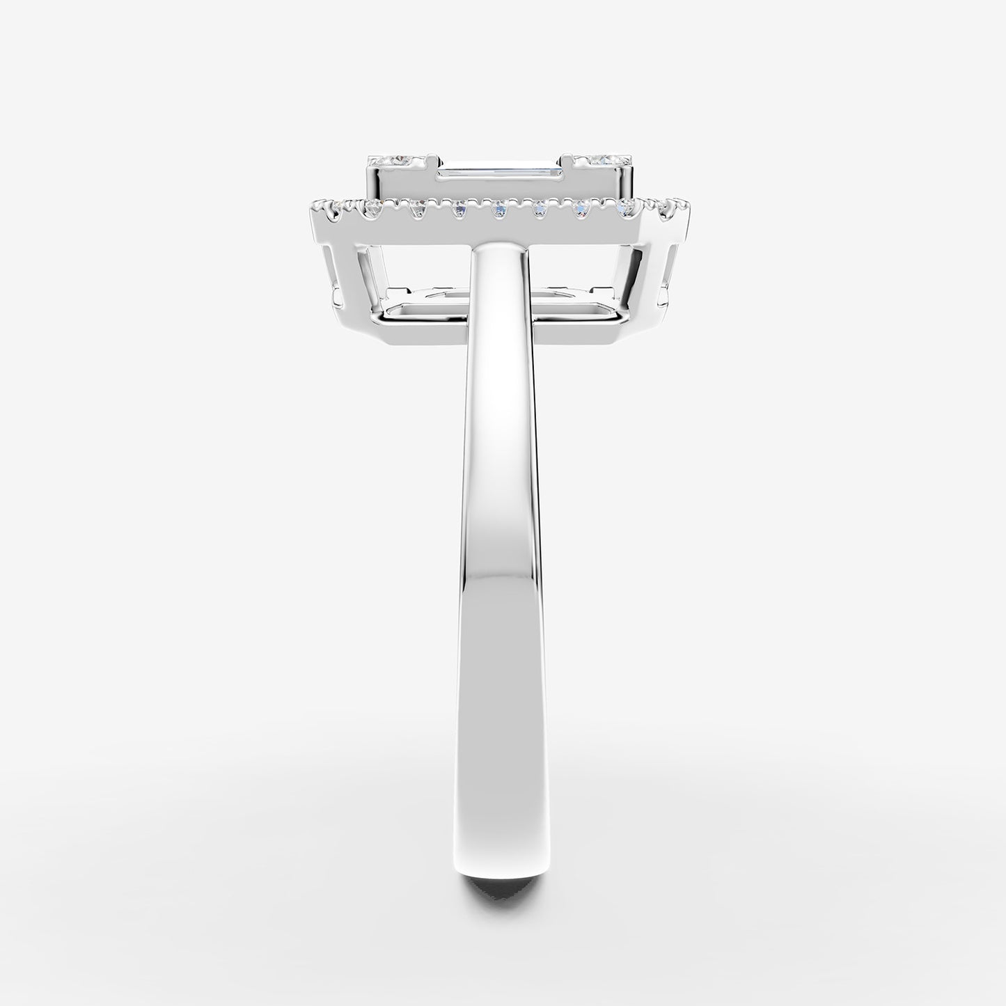 Mirage 1 Ct Look Emerald Cut Diamond Ring