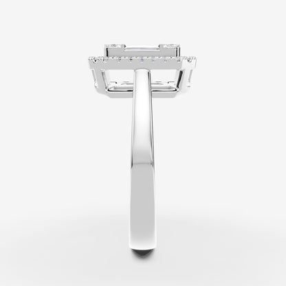 Mirage 1 Ct Look Emerald Cut Diamond Ring