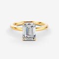Classic Emerald Solitaire Ring in 18K Yellow Gold