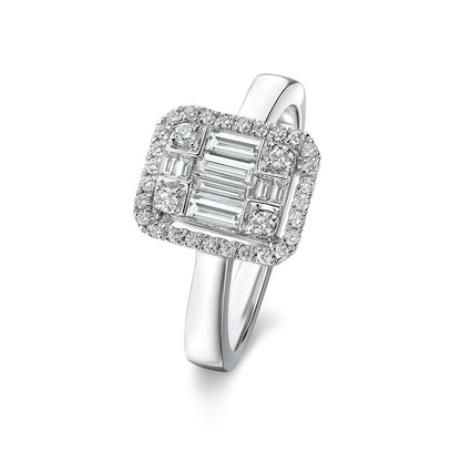 Mirage 1 Ct Look Emerald Cut Diamond Ring