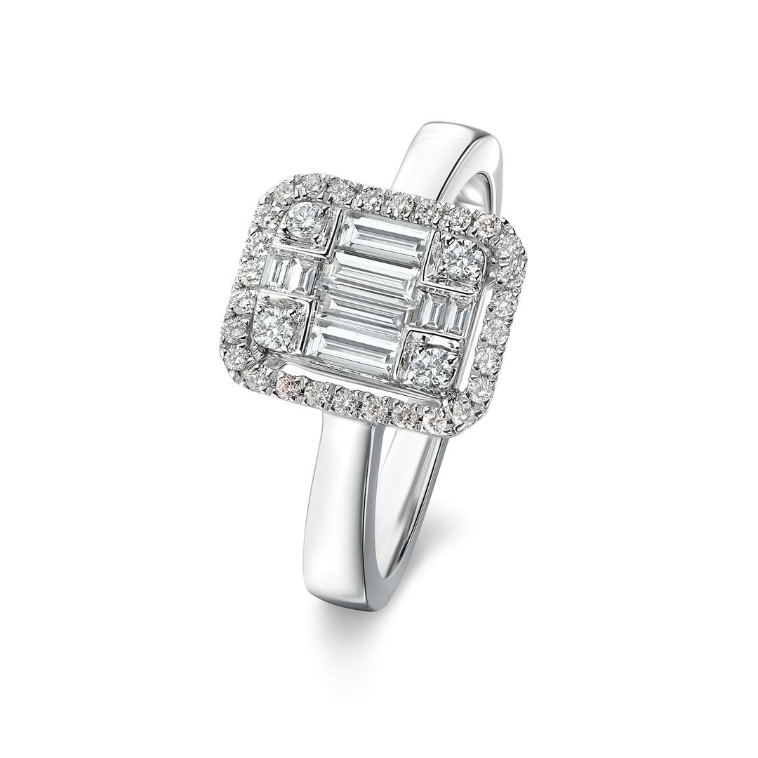 Mirage 2 Ct Look Emerald Cut Diamond Ring