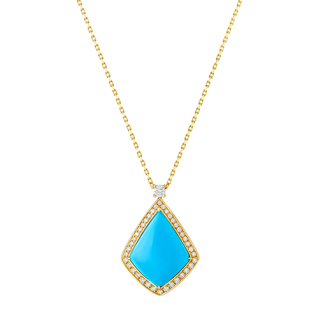Mystic Blue: Turquoise & Diamond Radiance Pendant