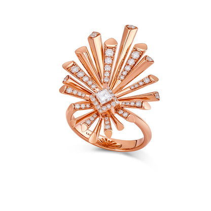 Carine Single Starburst Diamond Ring