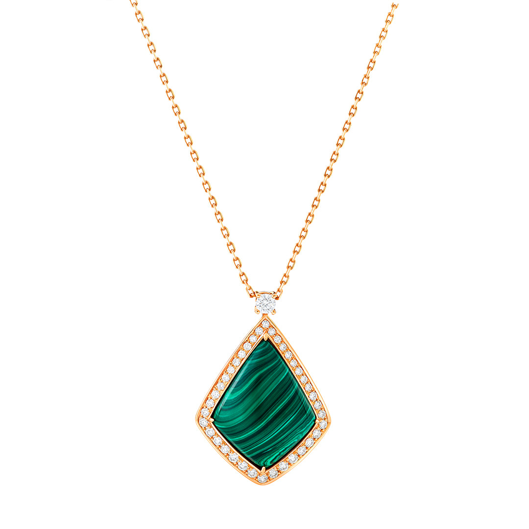 Mystic Green: A Malachite Diamond Pendant