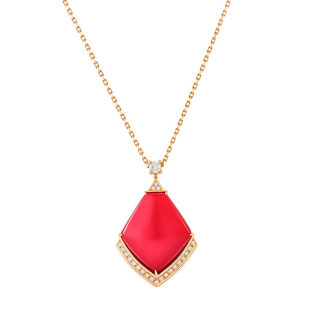 Royal Red: The Coral Diamond Masterpiece Pendant