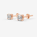 Classic Cushion Solitaire Earrings in 18K Rose Gold