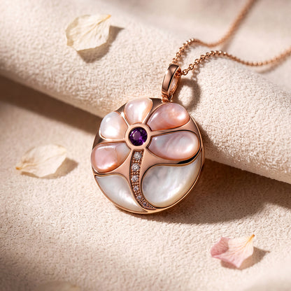 Aurora Blossom Mother-of-Pearl Pendant in 18K Rose Gold