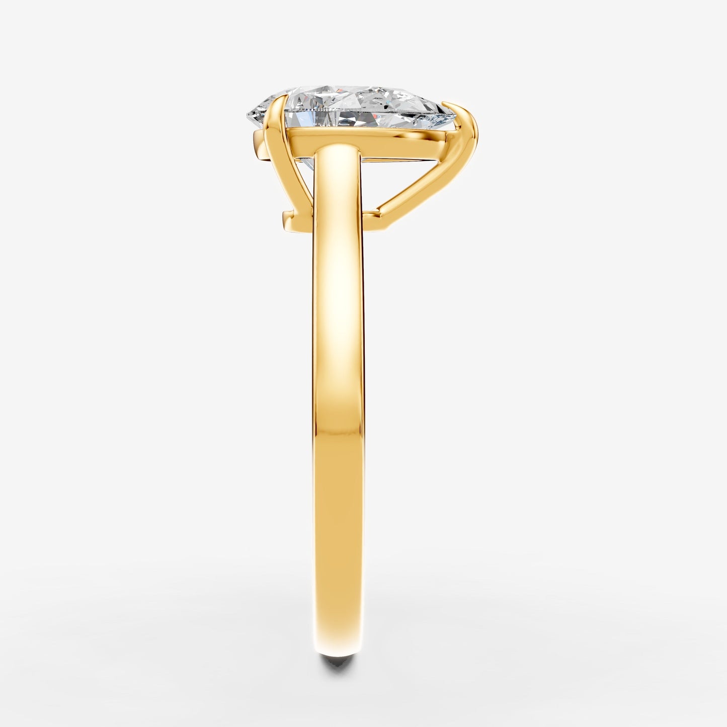 Classic Pear Solitaire Ring in 18K Yellow Gold