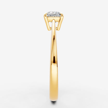 Classic Cushion Solitaire Ring in 18K Yellow Gold