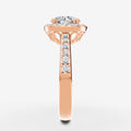 Halo Round Solitaire Ring in 18K Rose Gold
