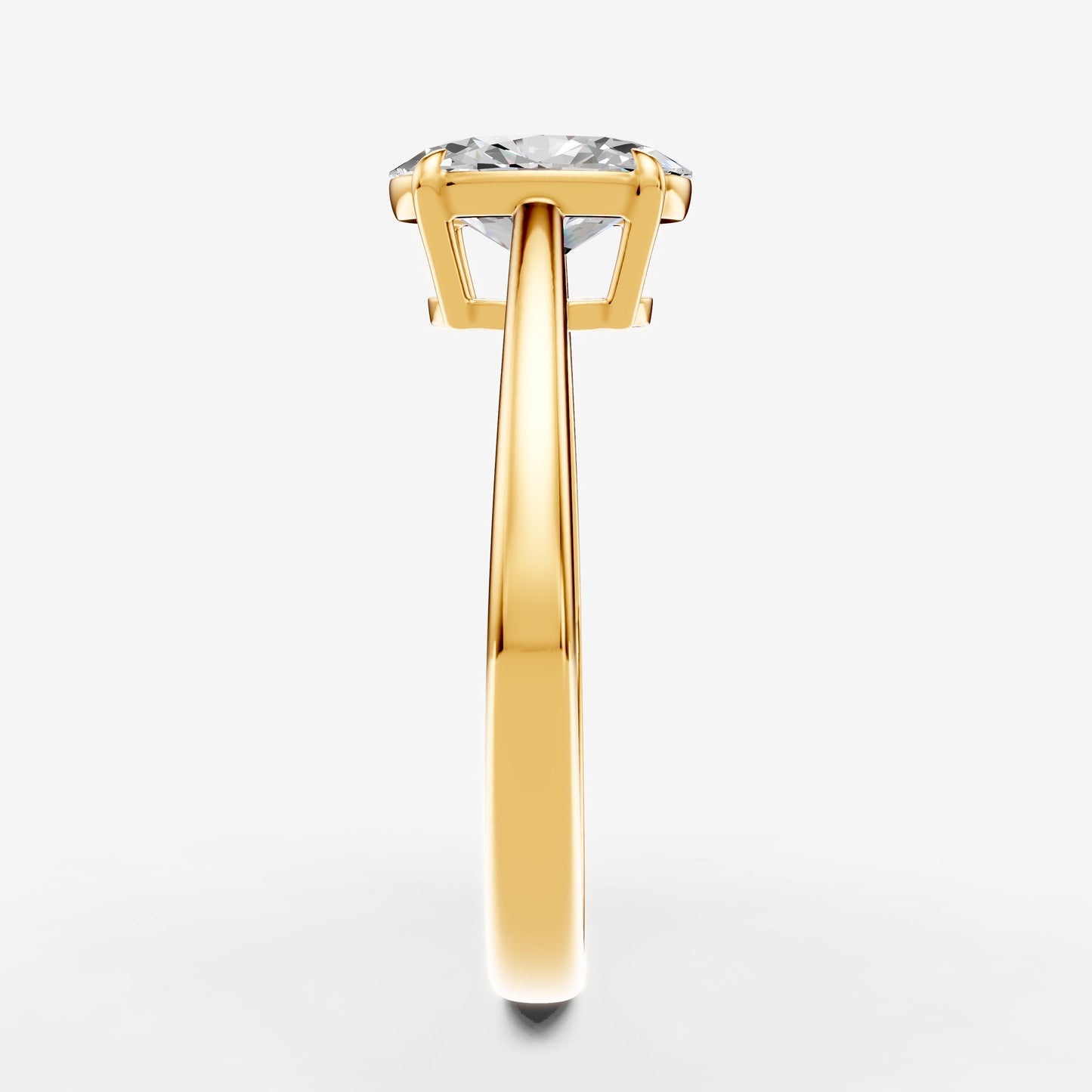 Classic Oval Solitaire Ring in 18K Yellow Gold