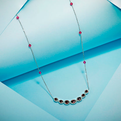 Precious Ruby & Diamond Garland Necklace