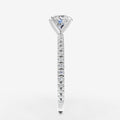 Round Solitaire Diamond Band Ring in 18K White Gold