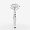 Halo Round Solitaire Ring in 18K White Gold