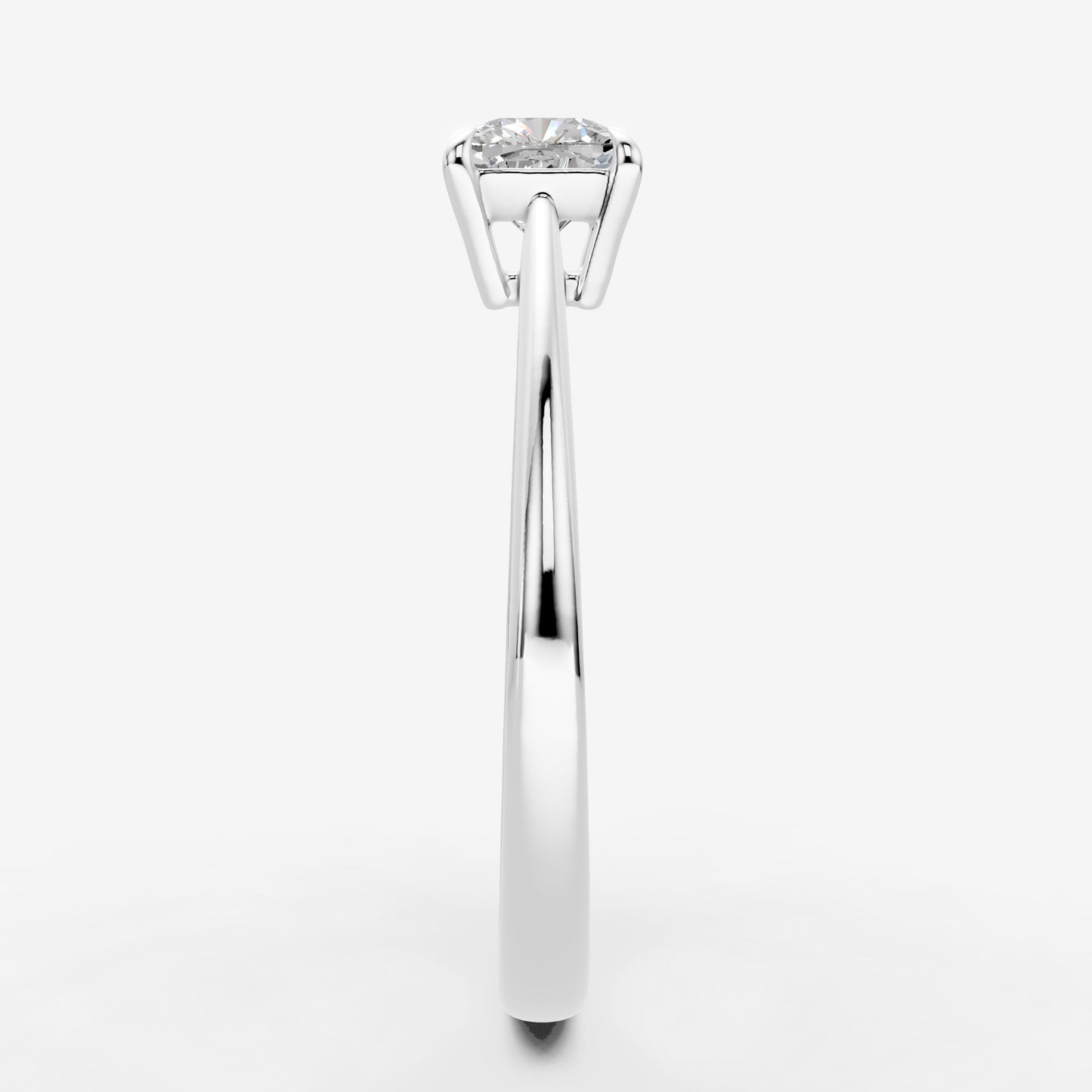 Classic Cushion Solitaire Ring in 18K White Gold