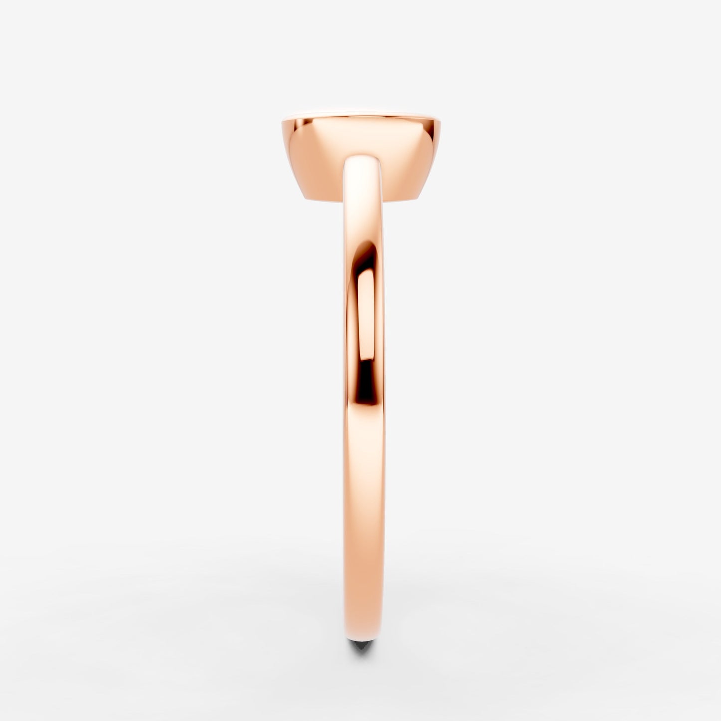 Bezel Round Solitaire Ring in 18K Rose Gold