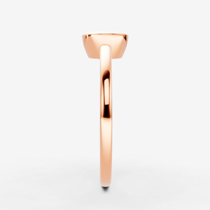 Bezel Round Solitaire Ring in 18K Rose Gold
