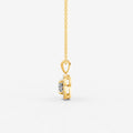 Halo Cushion Solitaire Pendant in 18K Yellow Gold
