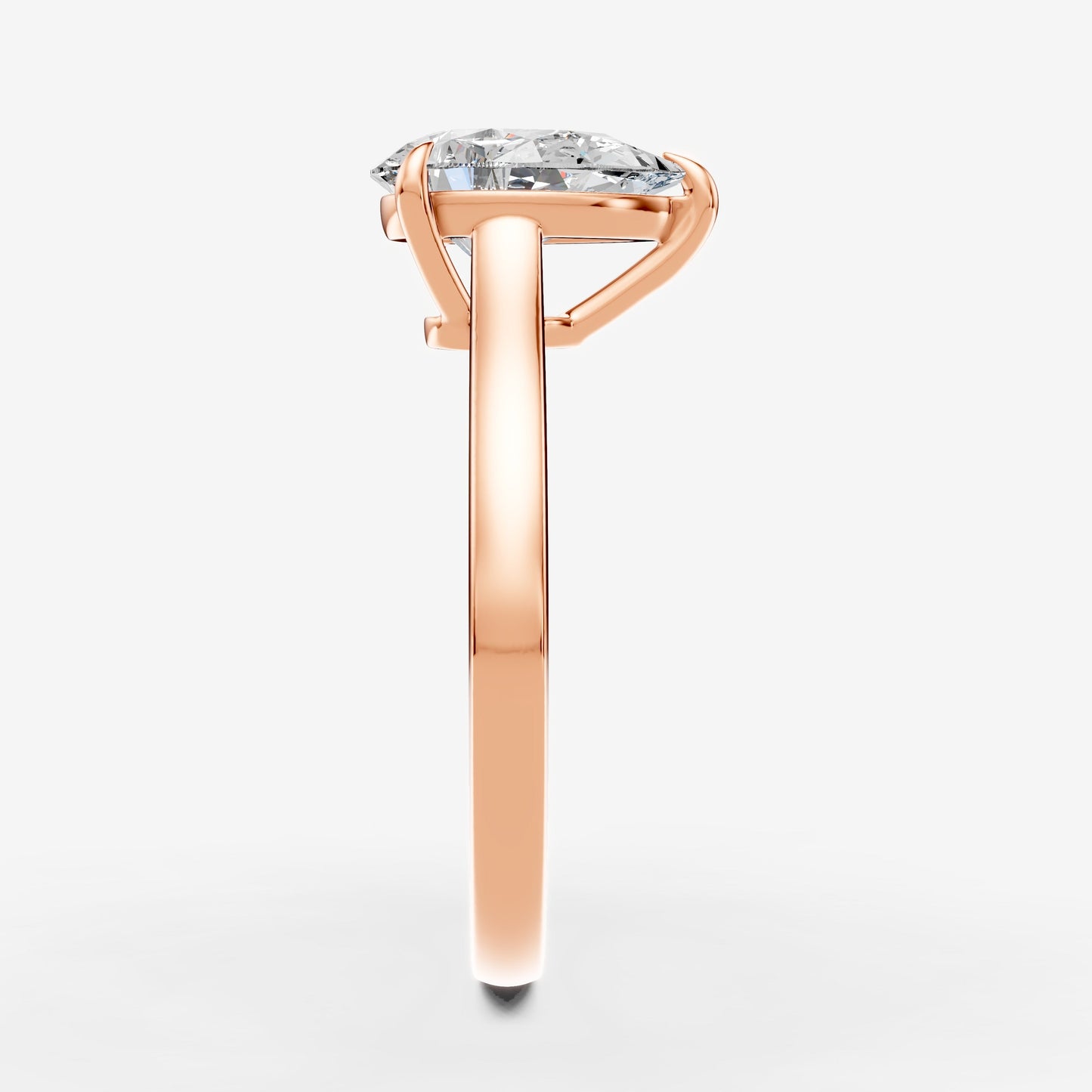 Classic Pear Solitaire Ring in 18K Rose Gold