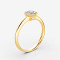 Classic Cushion Solitaire Ring in 18K Yellow Gold