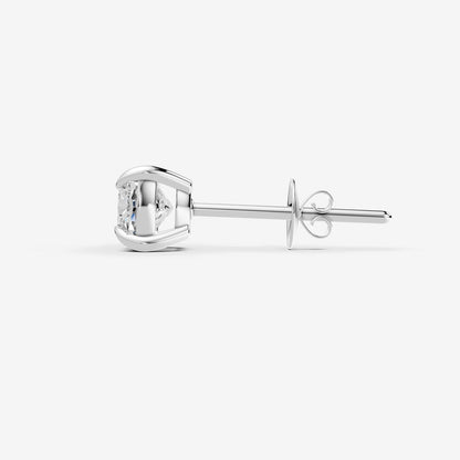 Classic Cushion Solitaire Earrings in 18K White Gold