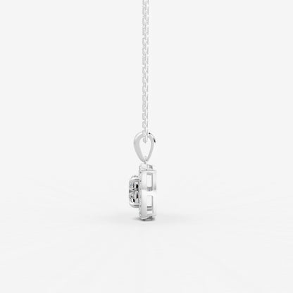 Halo Cushion Solitaire Pendant in 18K White Gold