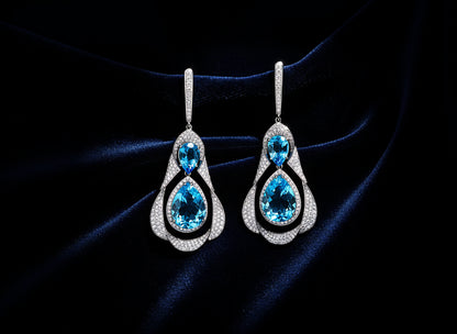 Blue Lagoon Diamond Brilliance 18K White Gold Earrings