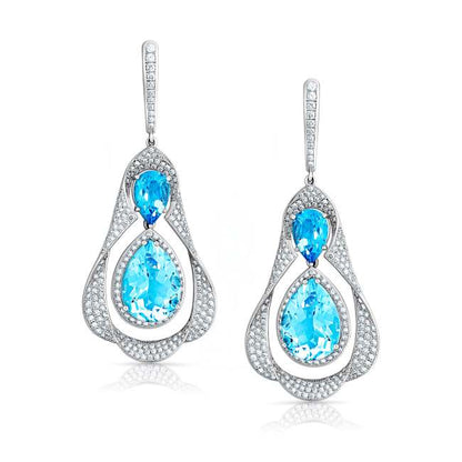 Blue Lagoon Diamond Brilliance 18K White Gold Earrings