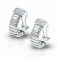 Tessitore Diamond Tubogas Hoop Earrings in 18K White Gold