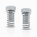 Tessitore Diamond Tubogas Hoop Earrings in 18K White Gold