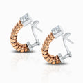 Tessitore Diamond Tubogas Hoop Earrings in 18K Rose & White Gold