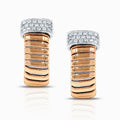 Tessitore Diamond Tubogas Hoop Earrings in 18K Rose & White Gold