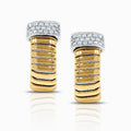 Tessitore Diamond Tubogas Hoop Earrings in 18K Yellow & White Gold