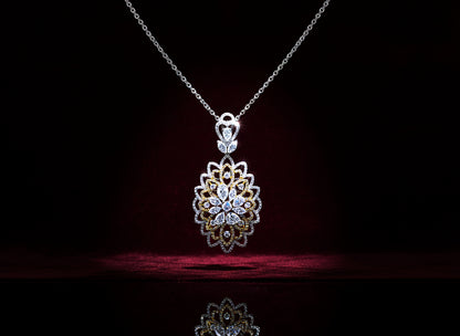 Floral Radiance 18K Diamond Petite Pendant