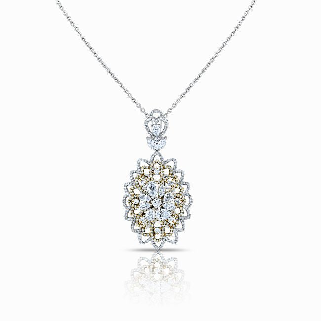 Floral Radiance 18K Diamond Petite Pendant
