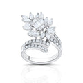 Celestial Bloom 18K White Gold Diamond Ring