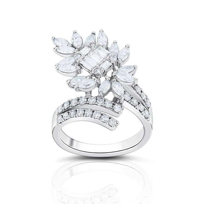 Celestial Bloom 18K White Gold Diamond Ring