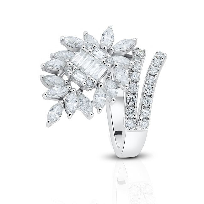 Celestial Bloom 18K White Gold Diamond Ring